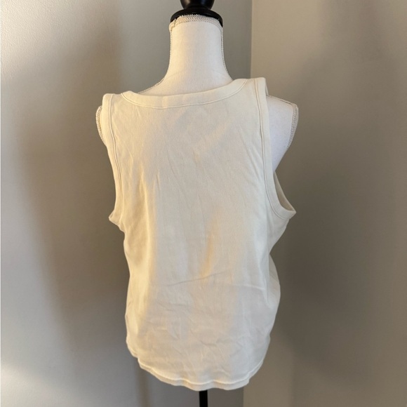 Papinelle Ribbed Shelf Bra Tank with snaps size 3XL Cream/Off White - Picture 4 of 10